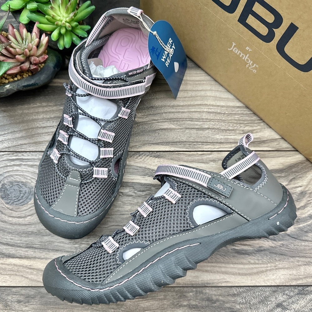 NIB JBU Jambu Tahoe MJ Water Ready Sport Sandals 8.5M Grey Petal